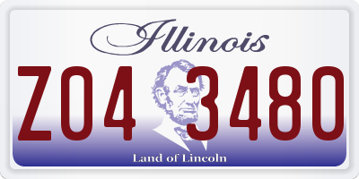 IL license plate Z043480
