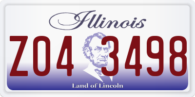 IL license plate Z043498