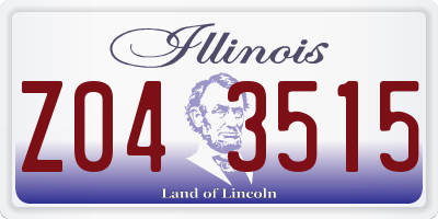 IL license plate Z043515