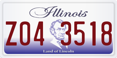 IL license plate Z043518