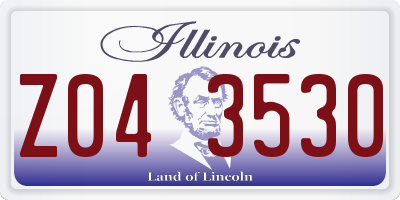 IL license plate Z043530