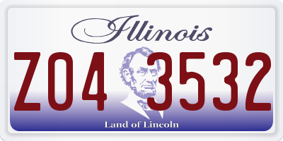 IL license plate Z043532