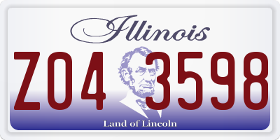 IL license plate Z043598