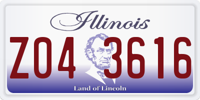 IL license plate Z043616