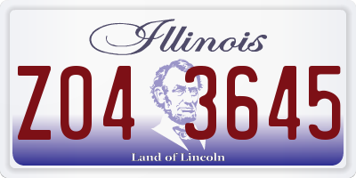 IL license plate Z043645