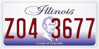 IL license plate Z043677