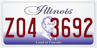 IL license plate Z043692