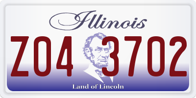 IL license plate Z043702