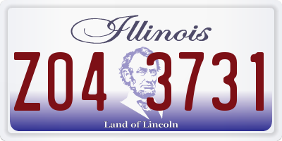 IL license plate Z043731