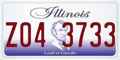 IL license plate Z043733