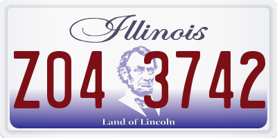 IL license plate Z043742