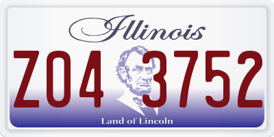 IL license plate Z043752