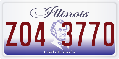IL license plate Z043770