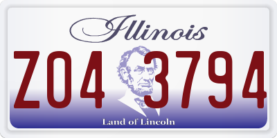 IL license plate Z043794