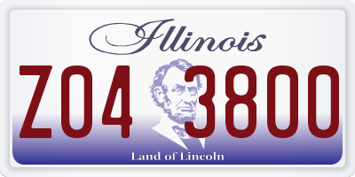IL license plate Z043800