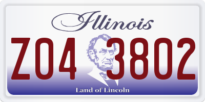 IL license plate Z043802