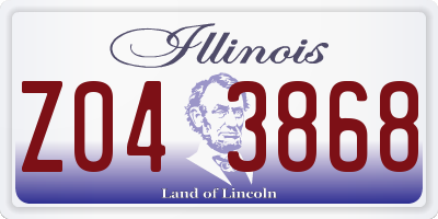 IL license plate Z043868