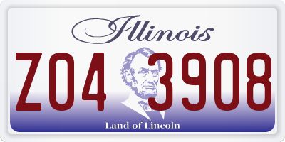 IL license plate Z043908
