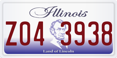 IL license plate Z043938