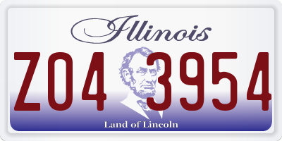 IL license plate Z043954