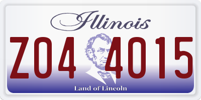 IL license plate Z044015