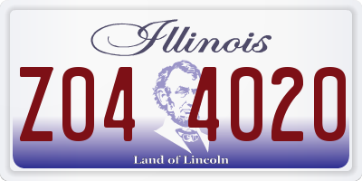 IL license plate Z044020