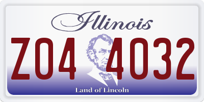 IL license plate Z044032