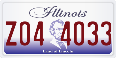 IL license plate Z044033