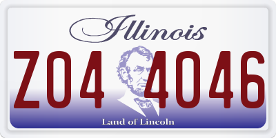 IL license plate Z044046