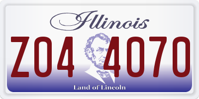 IL license plate Z044070