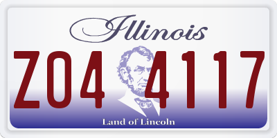 IL license plate Z044117