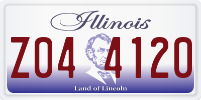IL license plate Z044120