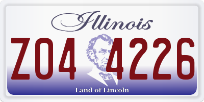 IL license plate Z044226