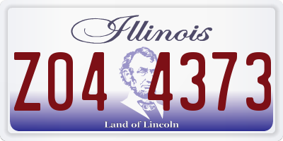 IL license plate Z044373