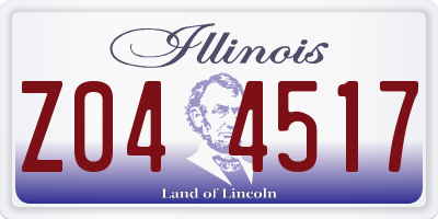 IL license plate Z044517
