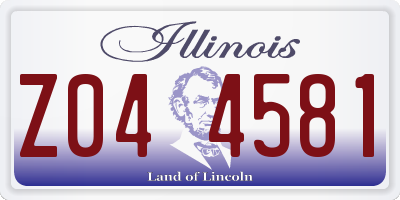 IL license plate Z044581