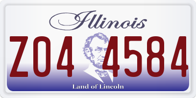 IL license plate Z044584