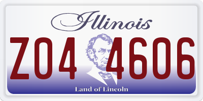 IL license plate Z044606
