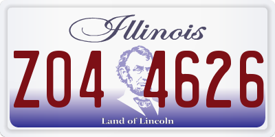 IL license plate Z044626