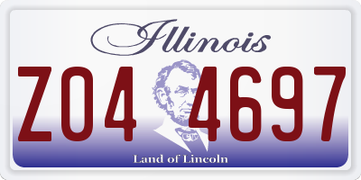 IL license plate Z044697