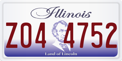 IL license plate Z044752