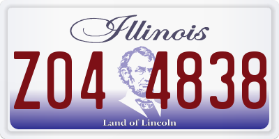 IL license plate Z044838