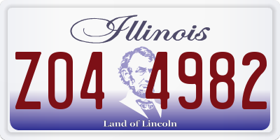 IL license plate Z044982