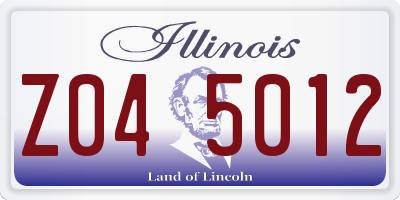 IL license plate Z045012