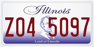 IL license plate Z045097