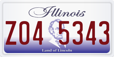 IL license plate Z045343