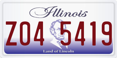 IL license plate Z045419
