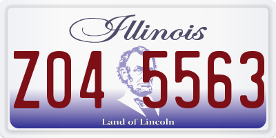 IL license plate Z045563