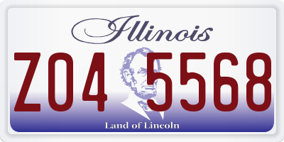 IL license plate Z045568
