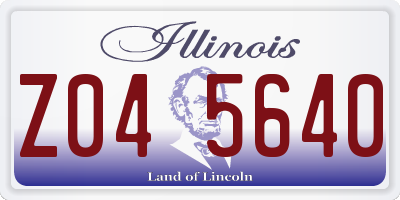 IL license plate Z045640